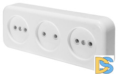 Розетка 3-местная Stekker PST16-50-20 (RA 16-344-Б) 39699