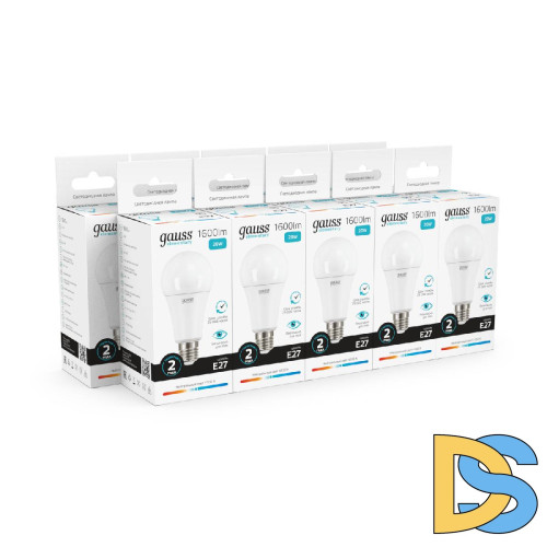 Лампа cветодиодная Gauss E27 20W 4100K груша матовая 23229