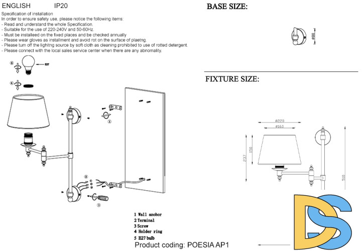Бра Crystal Lux POESIA AP1 CHROME