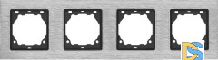 Рамка 4-я из алюминия серебристая esta-Electric Exclusive Silver Metallic