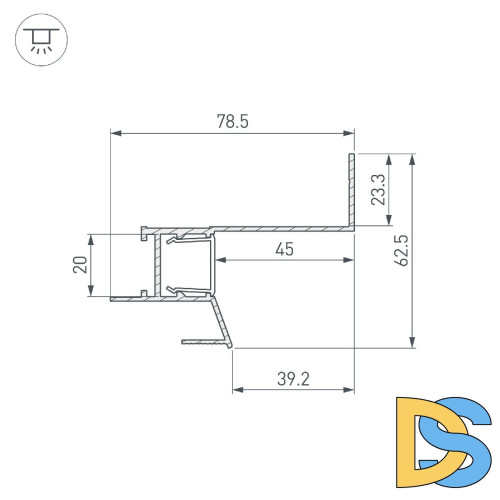 Алюминиевый профиль Arlight СEIL-S18-SHADOW-SIDE-3000 WHITE 050501