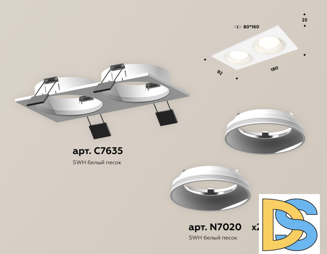 Встраиваемый светильник Ambrella Light Techno Spot XC7635060 (C7635, N7020)