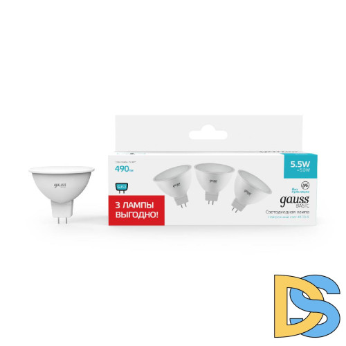 Светодиодная лампа Gauss Basic GU5.3 5,5W 4100K 10135262T