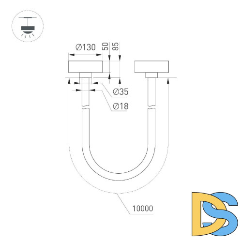 Подвесной светильник Arlight SP-TROPIC-SURFACE-R18-L10000-110W Day4000 (BK, 360 deg, 230V) 043399