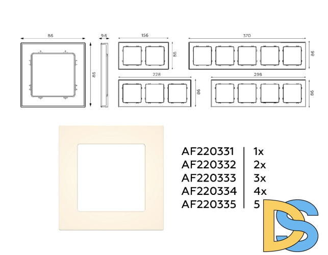 Рамка одноместная Ambrella Volt Techno AF220331