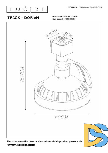 Трековый светильник Lucide Track - dorian 09954/01/30