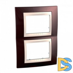 Рамка 2-ая (двойная) вертикальная, Терракотовый/Бежевый, серия Unica, Schneider Electric