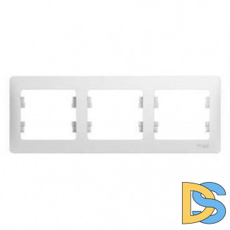 Рамка 3-ая (тройная), Белый, серия Glossa, Schneider Electric