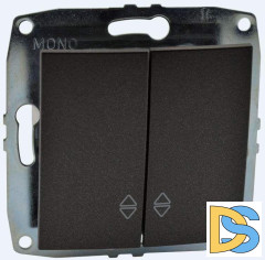 Выключатель двухклавишный проходной Mono Electric Despina-Larissa 10А 250В графит 500-002023-111