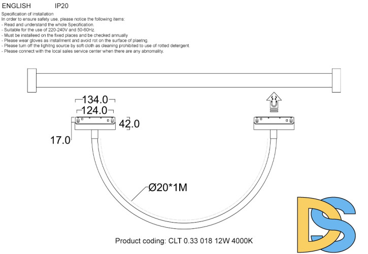Трековый магнитный светильник Crystal Lux CLT 0.33 018 12W BL 4000K