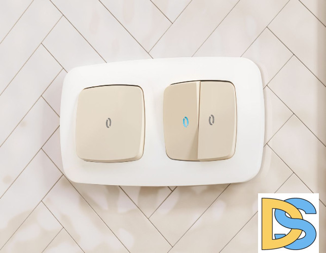 Лицевая панель для выключателя двухклавишного с подсветкой Ambrella Volt Omega OP3240