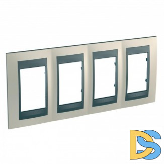 Рамка 4-ая (четверная), Опал/Графит (металл), серия UNICA TOP/CLASS, Schneider Electric