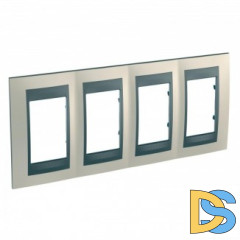 Рамка 4-ая (четверная), Опал/Графит (металл), серия UNICA TOP/CLASS, Schneider Electric