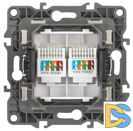 Розетка информационная двойная 2XRJ45 Эра 12-3108-12 Б0019354