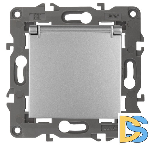 Розетка 2P+E Schuko со шторками с крышкой Эра 14-2103-03 Б0034280