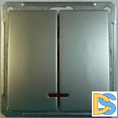 Выключатель 2-клавишный, с подсветкой, Шампань, серия Wessen 59, Schneider Electric