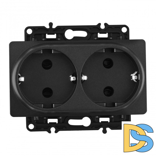 Розетка двойная с заземлением Arte Milano 217.40-2.black