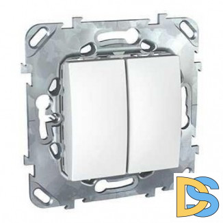 Выключатель 2-клавишный, Белый, серия Unica, Schneider Electric