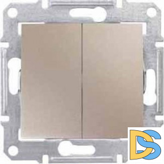 Выключатель 2-клавишный, Титан, серия Sedna, Schneider Electric