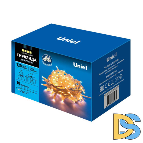 Уличная светодиодная гирлянда Uniel (UL-00003685) теплый белый ULD-S1000-120/TWK Warm White IP67