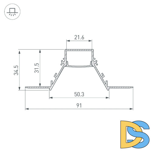 Алюминиевый профиль Arlight COMFORT21-V-FANTOM-2000 WHITE 052543