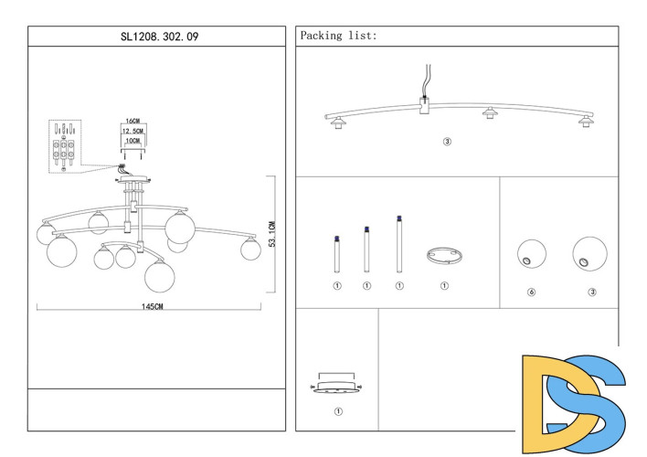 Потолочная люстра ST LUCE SEMBRARE SL1208.302.09