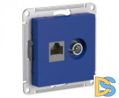 Розетка телевизионная/компьютерная, Аквамарин, серия Atlas Design, Schneider Electric