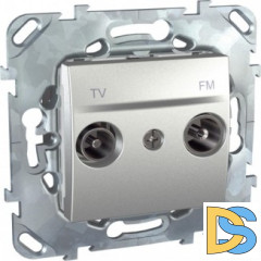 Розетка телевизионная единственная ТV-FМ, Алюминий, серия UNICA TOP/CLASS, Schneider Electric