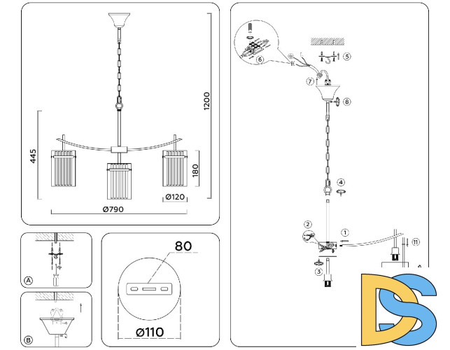 Подвесная люстра Ambrella Light High Light Heigh Light LH56033