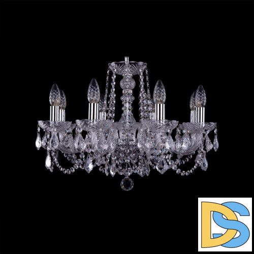 Подвесная люстра Bohemia Ivele Crystal 1402/8/195 Ni Leafs