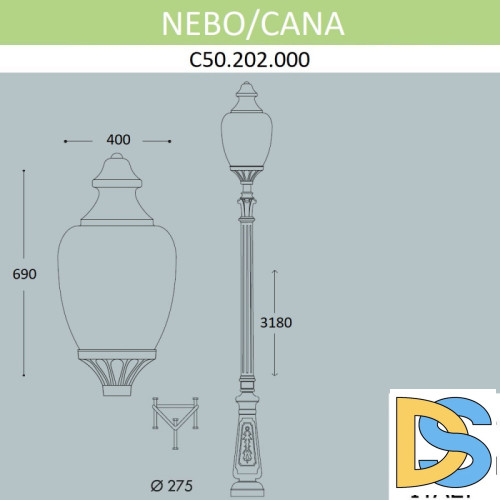 Садовый светильник Fumagalli C50.202.000.AYE27