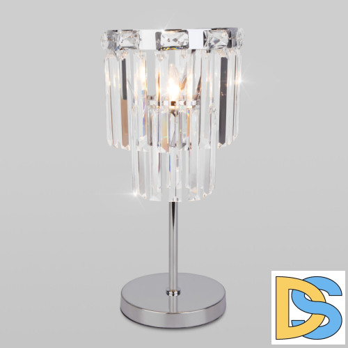 Настольная лампа Eurosvet Elegante 01136/1 хром/прозрачный хрусталь Strotskis a060647