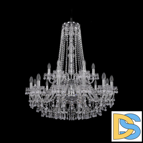 Подвесная люстра Bohemia Ivele Crystal 1410/12+6/300/h-95/2d Ni V0300