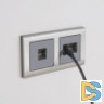 Розетка телефонная RJ-11 и Еthernet RJ-45 (серо-коричневый) WL07-RJ11+RJ45