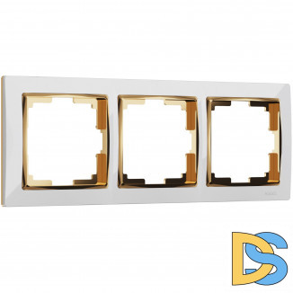 Рамка на 3 поста (белый/золото) W0031933