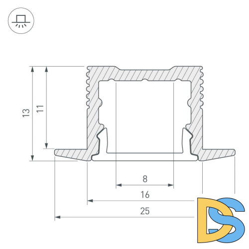 Профиль Arlight SL-SLIM-H13M-F25-2000 ANOD 023719