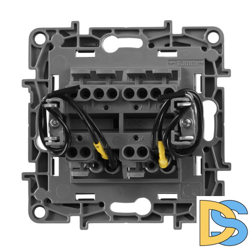 Переключатель двухклавишный Legrand Etika с подсветкой 10A 250V алюминий 672416