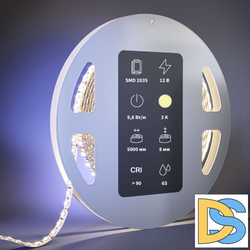Светодиодная лента Maytoni Ultra 12В 2835 9,6Вт/м 3000К 5м IP65 201034