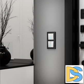 Выключатель двухклавишный с подсветкой (белый) W1220101