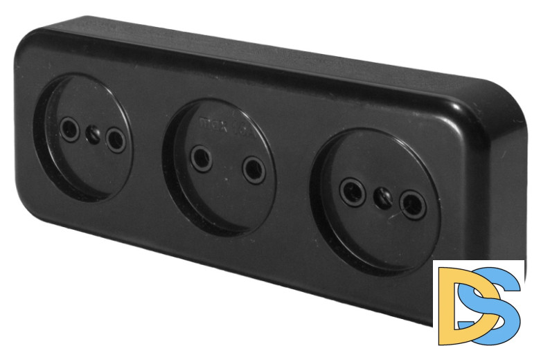 Розетка 3-местная Stekker PST16-50-20 (RA 16-344-Ч) 39700