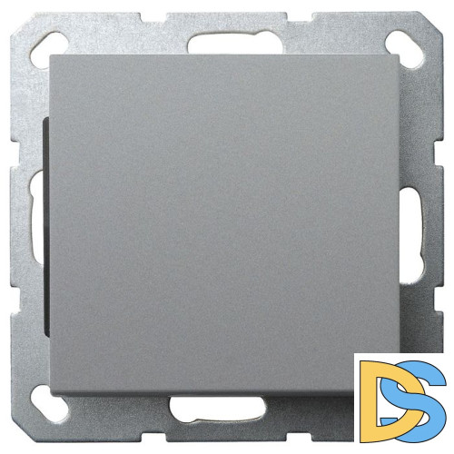 Выключатель одноклавишный Jasmart в комплекте с накладкой 10A 250V цвет алюминий G3011S