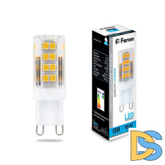 Лампа светодиодная Feron G9 5W 6400K Прямосторонняя Матовая LB-432 25771