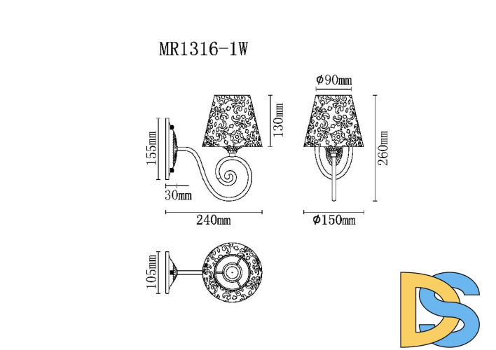 Бра Myfar Luna MR1316-1W