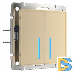 Умный сенсорный выключатель двухклавишный W4520611