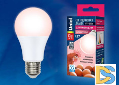 Лампа светодиодная диммируемая для птиц Uniel E27 9W LED-A60-9W/SCEP/E27/FR/DIM IP65 PLO65WH
