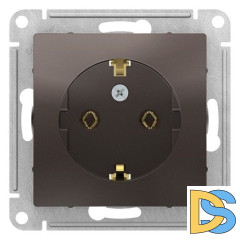 Розетка с заземлением Schneider Electric Atlas design ATN000643