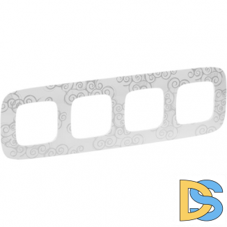 Рамка Legrand Valena Allure 4 поста Нарцисс хром 754344