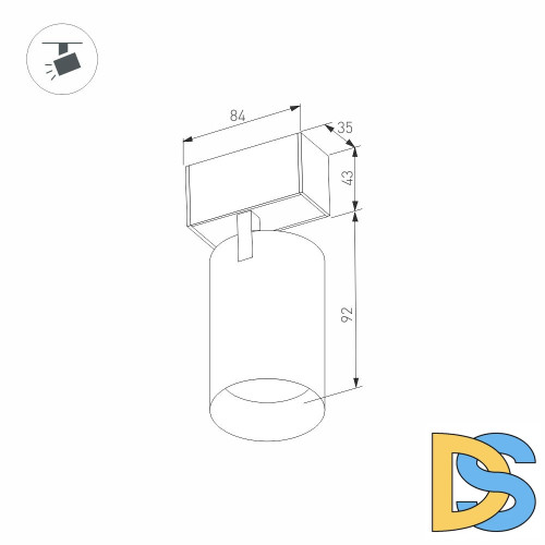 Трековый магнитный светильник Arlight MAG-SPOT-45-R85-7W Warm3000 (WH, 24 deg, 24V, DALI) 046586
