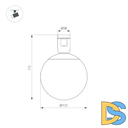 Трековый светильники Arlight ART-APRIORI-SFERO-R120-5W Warm3000 039289
