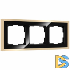 Рамка на 3 поста Werkel Baguette черный-латунь 4690389185809 W0032852 a060241